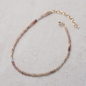 Zircon anklet | Beaded zircon ankle bracelet | [EAZP1497] women's gemstone anklet | delicate zircon anklet | gold anklet