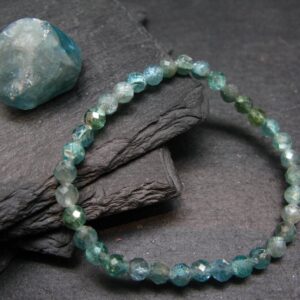 Blue Zircon Genuine Bracelet ~ 7 Inches ~ 5mm Facetted Beads Blue Zircon Genuine Bracelet ~ 7 Inches ~ 5mm Facetted Beads