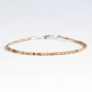 Dainty Natural Zircon Bracelet, Ultra Delicate Minimal Gemstone Jewelry Dainty Natural Zircon Bracelet, Ultra Delicate Minimal Gemstone Jewelry