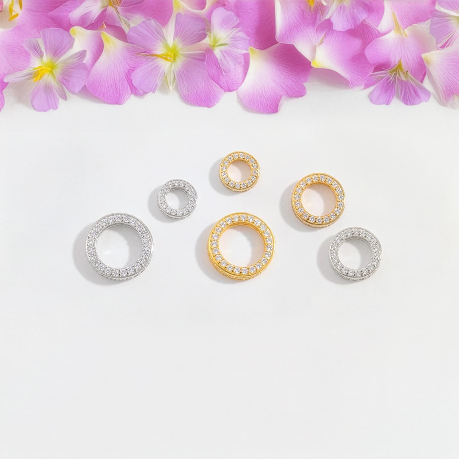 Zircon Frame Beads, Sterling Silver Charm, Spacer S925 Jewelry Diy Accessories, Handmade Decoration Bracelet Making Findings Zircon Frame Beads, Sterling Silver Charm, Spacer S925 Jewelry Diy Accessories, Handmade Decoration Bracelet Making Findings