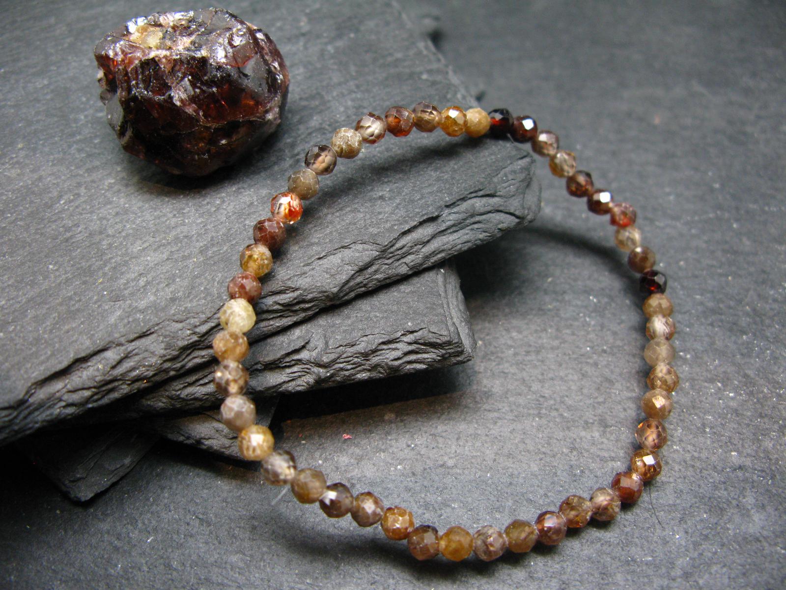 Zircon Genuine Bracelet ~ 7 Inches  ~ 4mm Facetted Beads