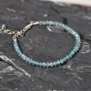 Last One AAA Natural Blue Zircon Bracelet, Delicate Bracelet made with High-Quality Genuine Blue Zircon, Dainty Bracelet