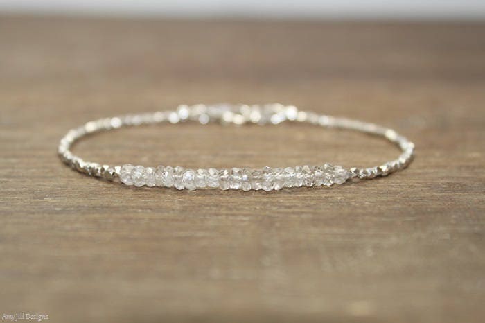 Natural Zircon Bracelet, Hill Tribe Beads, Champagne Zircon, Stacking, December Birthstone, Gemstone Jewelry Natural Zircon Bracelet, Hill Tribe Beads, Champagne Zircon, Stacking, December Birthstone, Gemstone Jewelry