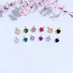 S925 Heart Charms Small Pendant, Colored Zircon Mini Drop Charm For Bracelet Necklace, Jewelry Making Accessories, 6mm, 1mm Hole S925 Heart Charms Small Pendant, Colored Zircon Mini Drop Charm For Bracelet Necklace, Jewelry Making Accessories, 6mm, 1mm Hole