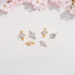 S925 Sterling Silver Zircon Buckle, Double Head Connector Clasp, Diy Jewelry Fastener, Gold Plated Lock, Bracelet Closure Link – 2pcs S925 Sterling Silver Zircon Buckle, Double Head Connector Clasp, Diy Jewelry Fastener, Gold Plated Lock, Bracelet Closure Link – 2pcs