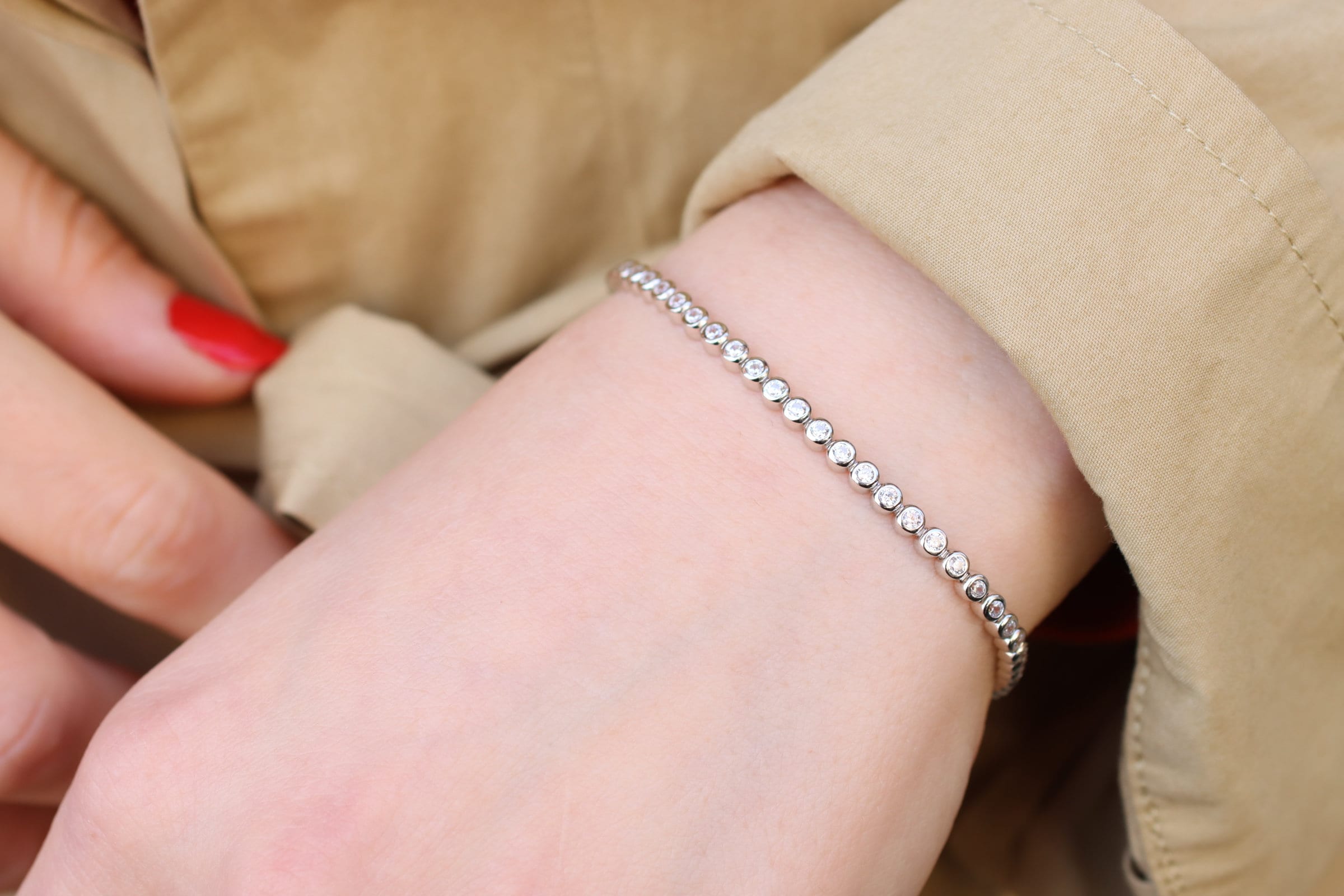 Silver Zircon Bracelet, Handmade Tennis Bracelet, Silver 925 Zİrcon Bracelet , Mothers Day Gift, Tennis Silver Bracelet, Gift For Her