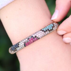 Silver Mix Bracelet, Bangle, Cuff, Zircon Silver Handmade Bracelet, Zircon Jewelry, Womens Silver Bracelet, Ladies Silver Bracelet, Gift Silver Mix Bracelet, Bangle, Cuff, Zircon Silver Handmade Bracelet, Zircon Jewelry, Womens Silver Bracelet, Ladies Silver Bracelet, Gift