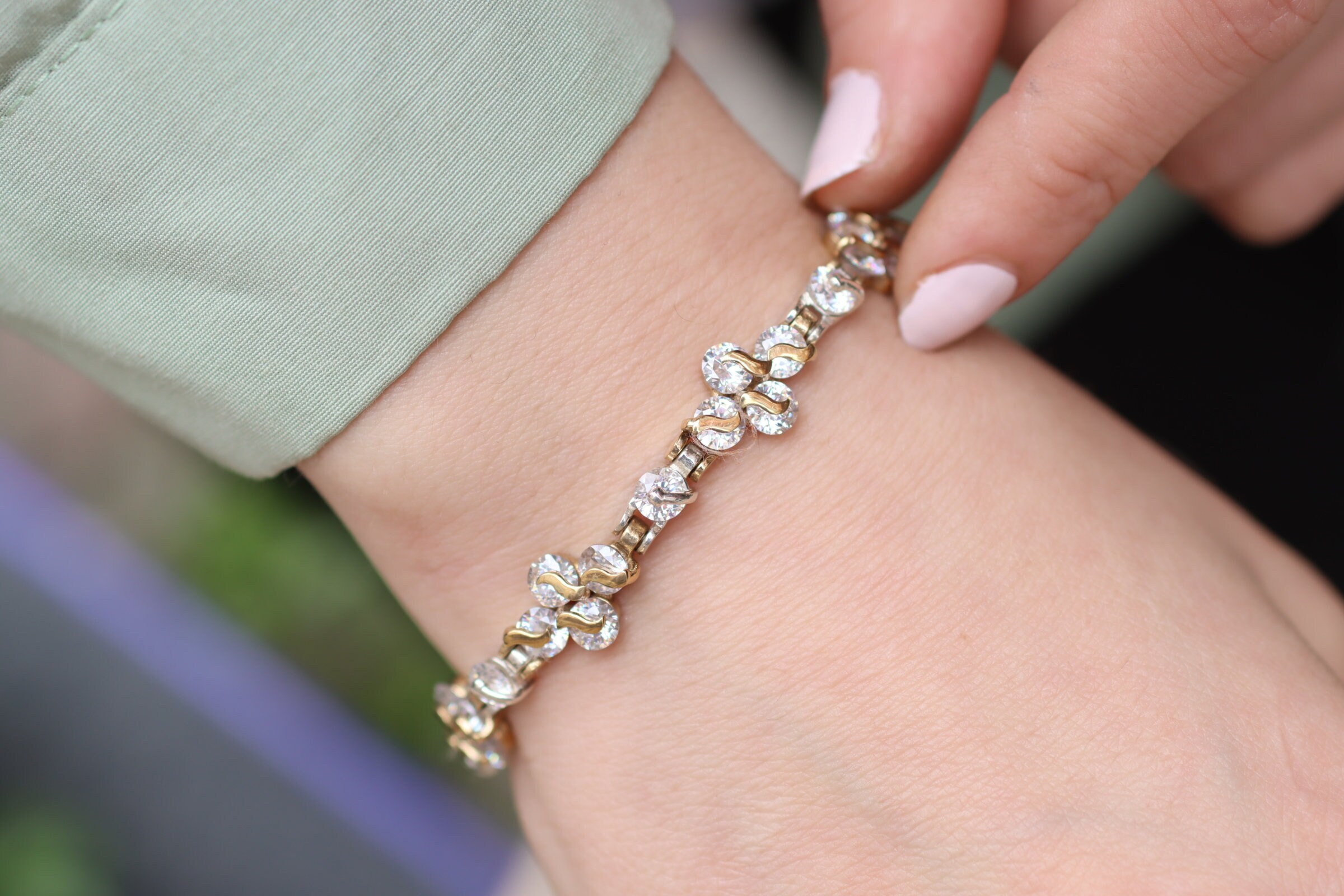 Silver Zircon Tennis Bracelet, Zircon Waterway Bracelet, Turkish Handmade Bracelet, Bridesmaid Gift, Zircon Bracelet, Gift For Her
