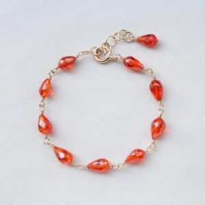 Vivid Orange Zircon Bracelet: 14K Gold Filled or Sterling Silver Vivid Orange Zircon Bracelet: 14K Gold Filled or Sterling Silver