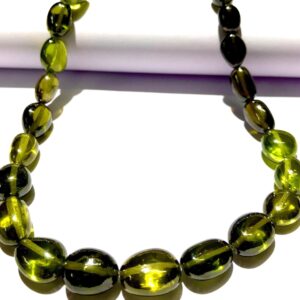 AAAA+ Extremely Gorgeous~~Green Zircon Smooth Nugget Beads Smooth Green Zircon Gemstone Beads Multi Green Zircon Nuggets Graduated Necklace