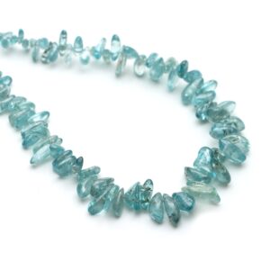 Blue Zircon Smooth Chips & Nugget Beads, 3x7.5 Mm To 4x9.5 Mm, Zircon Jewelry, December Birthstone, 8 Inches Full Strand, Price Per Strand