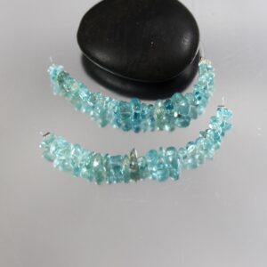 Natural Blue Zircon Chip Beads - 2.5 Inch Strand - 4 To 5mm
