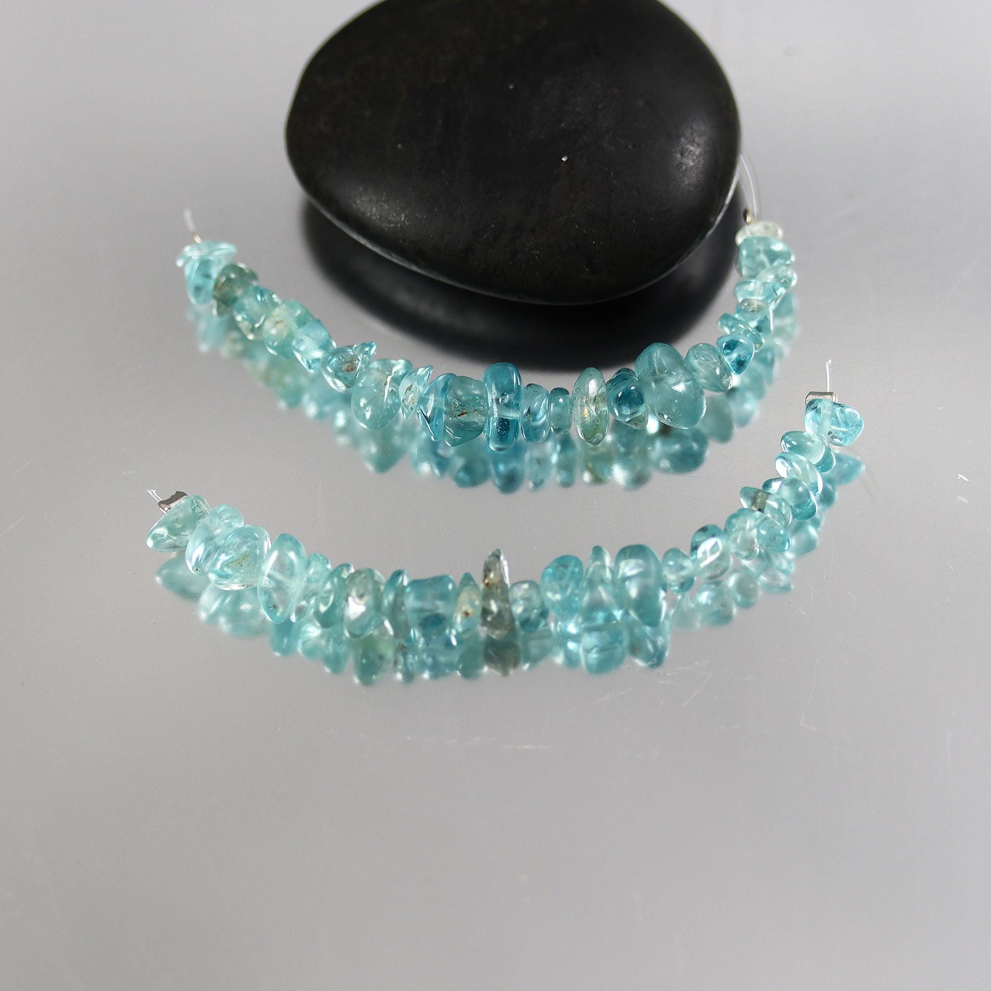 Natural Blue Zircon Chip Beads - 2.5 Inch Strand - 4 To 5mm