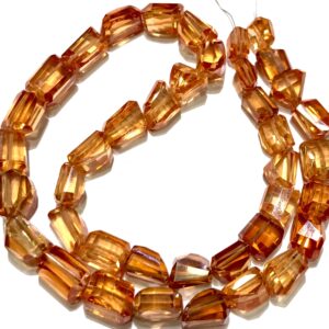 So Gorgeous~~sparkling~~champagne Zircon Laser Cut Nugget Beads Peach Brown Zircon Gemstone Beads Zircon Faceted Nuggets Shape Beads Jewelry