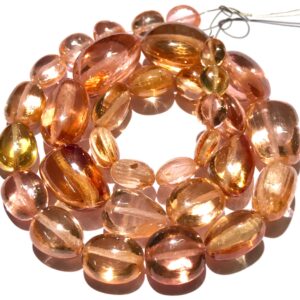 Sparkling~~AAAA++ Quality Natural Zircon Smooth Nugget Beads Peach Pink Zircon Gemstone Beads Zircon Graduated Nuggets jewelry Making Beads