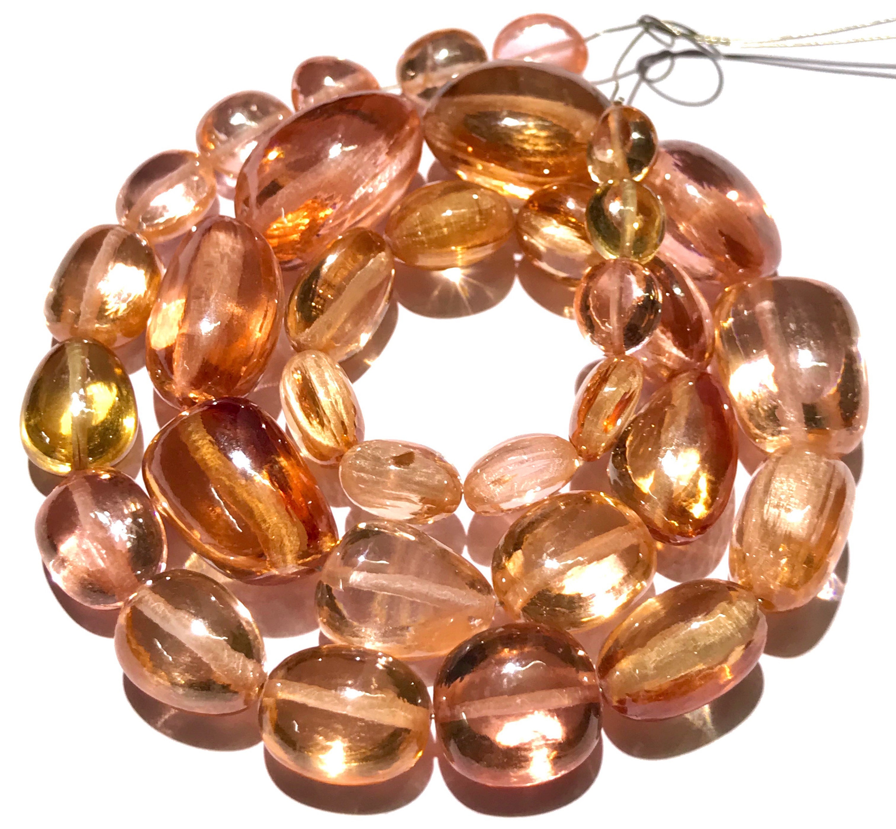 Sparkling~~aaaa++ Quality Natural Zircon Smooth Nugget Beads Peach Pink Zircon Gemstone Beads Zircon Graduated Nuggets Jewelry Making Beads