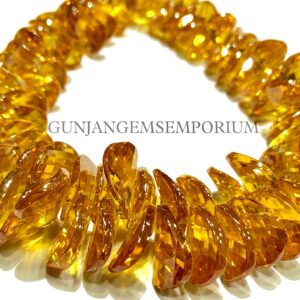 Yellow Zircon Fancy Carved Chips Shape Beads Aaaa Quality Rare Zircon Beads Designer Zircon Faceted Chips Beads 10” Zircon Gemstone Jewelry