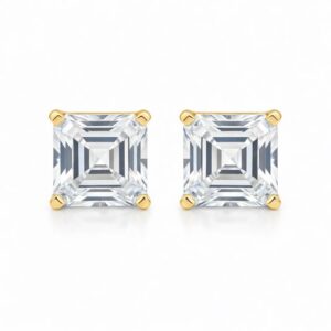 Asscher Cut Zircon Studs: 925 Sterling Silver, Wedding Gift, Unisex Gift