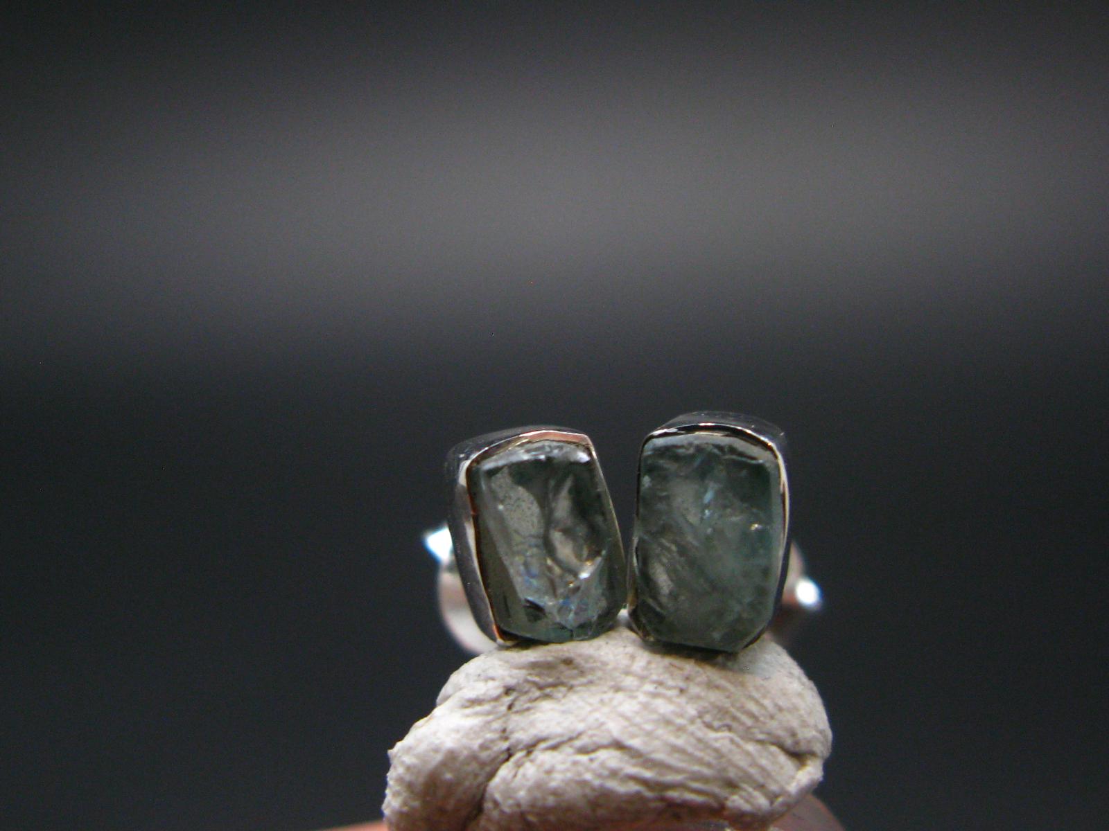 Blue Zircon Silver Stud Earrings From Cambodia - 1.23 Grams