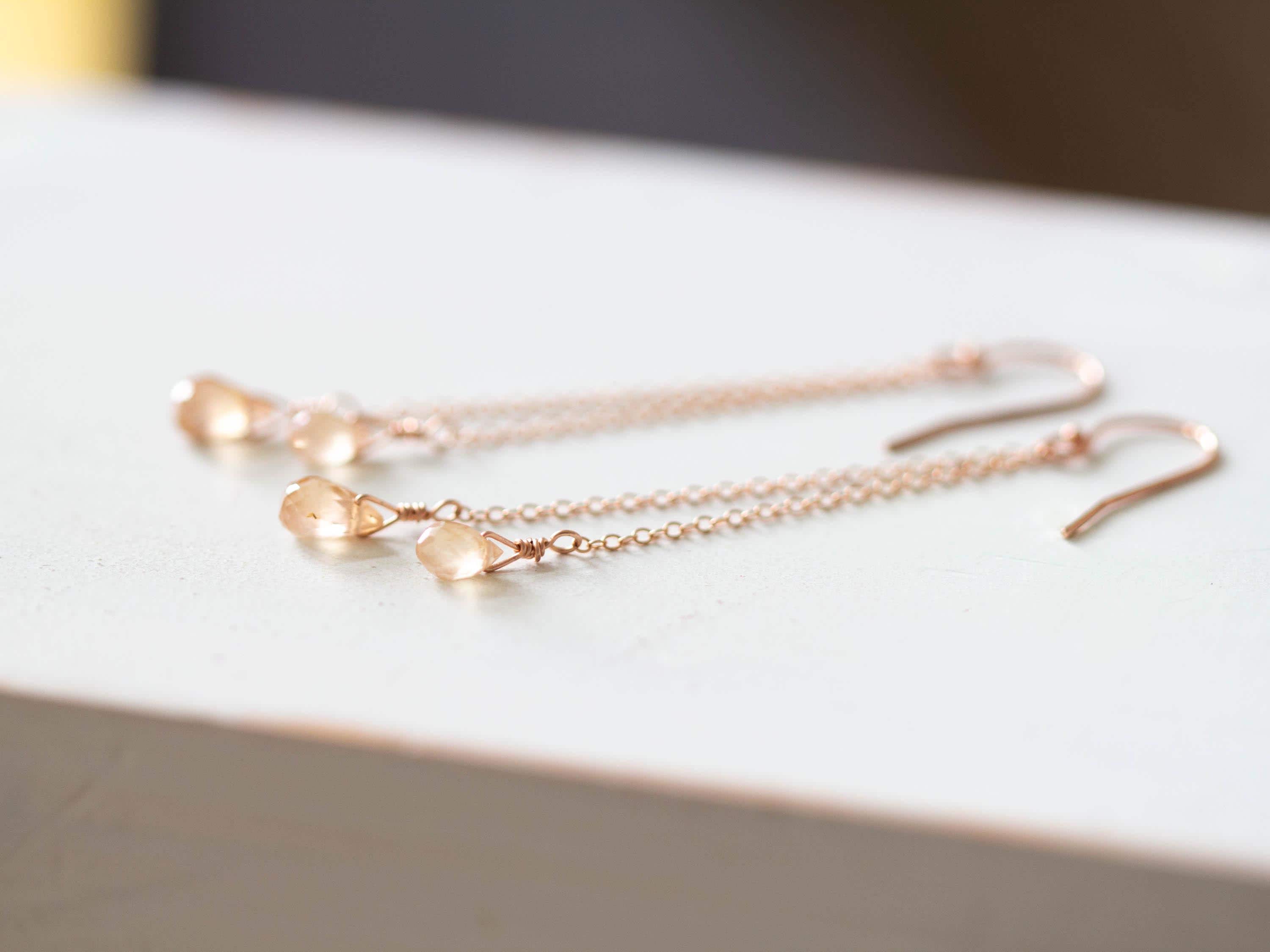 Champagne Zircon Earrings: Sterling Silver, Yellow Or Rose Gold Filed