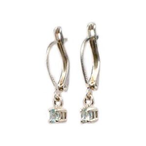 Medieval Traveler Amulet 19th Century Gem Blue Zircon Earrings Gorgeous Earrings Antique Siberian Gemstones Natural Gemstones Matara #42683