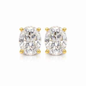 Oval Cut Zircon Stud Earrings: 925 Sterling Silver, Wedding Earrings, Gift