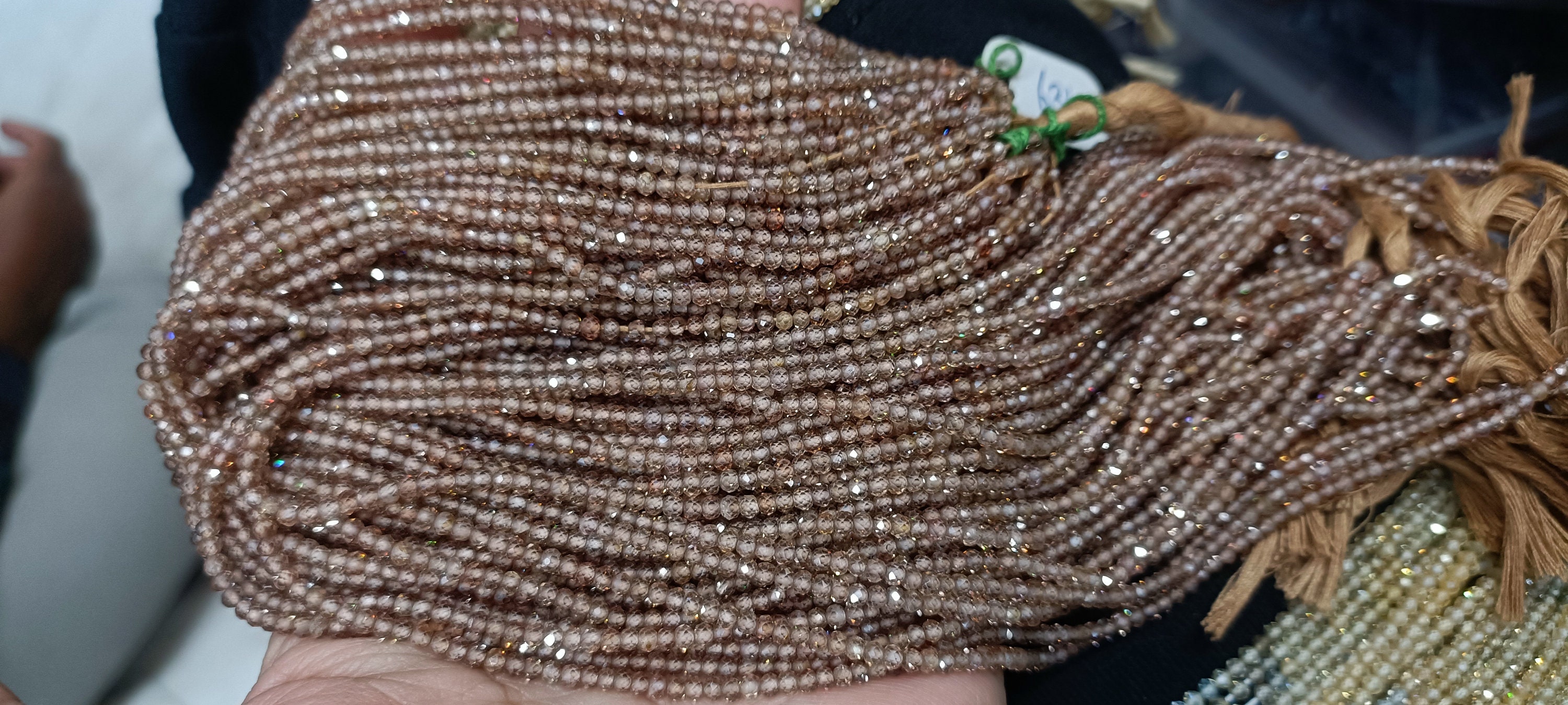 13 Inches Strand,finest Aaa Quality,natural Champagne Zircon Faceted Rondelles,size.2.90mm