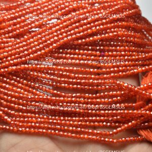 13 Inches Strand,Orange Zircon Faceted Rondelle,Size.2.5mm