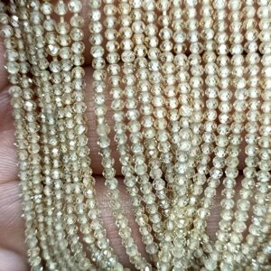 13 Inches Strand,Finest AAA Quality,Natural Champagne Zircon Faceted Rondelles,Size.2.30mm1001