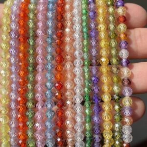 2mm-4mm Natural Zircon Faceted Small Size Beads,faceted Zircon Diy Beads,one Strand 15"