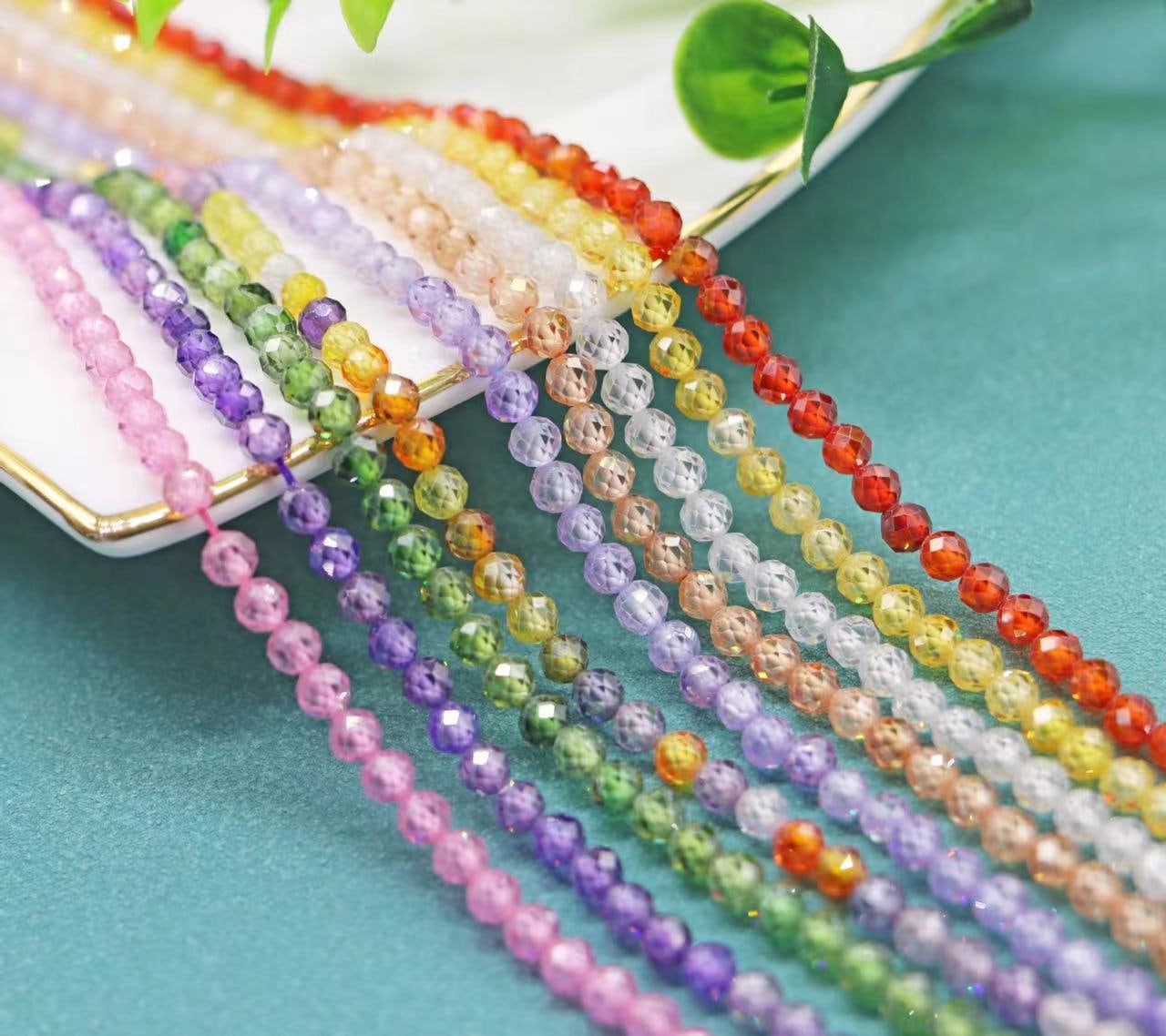 2mm-4mm Small Size Faceted Zircon Beads,zircon Faceted Beads Bulk Supply,small Size Beads,15 Inches One Starand