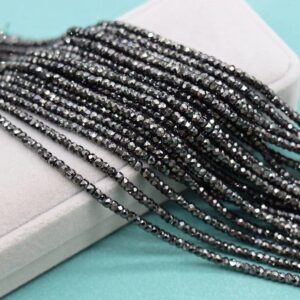 2x3mm Faceted Rondelle Black Zircon Beads,zircon Faceted Beads Bulk Supply,small Size Beads,15 Inches One Starand