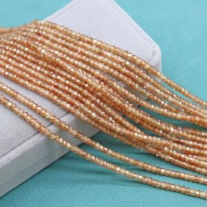 2x3mm Faceted Rondelle Champagne Zircon Beads,zircon Faceted Beads Bulk Supply,small Size Beads,15 Inches One Starand