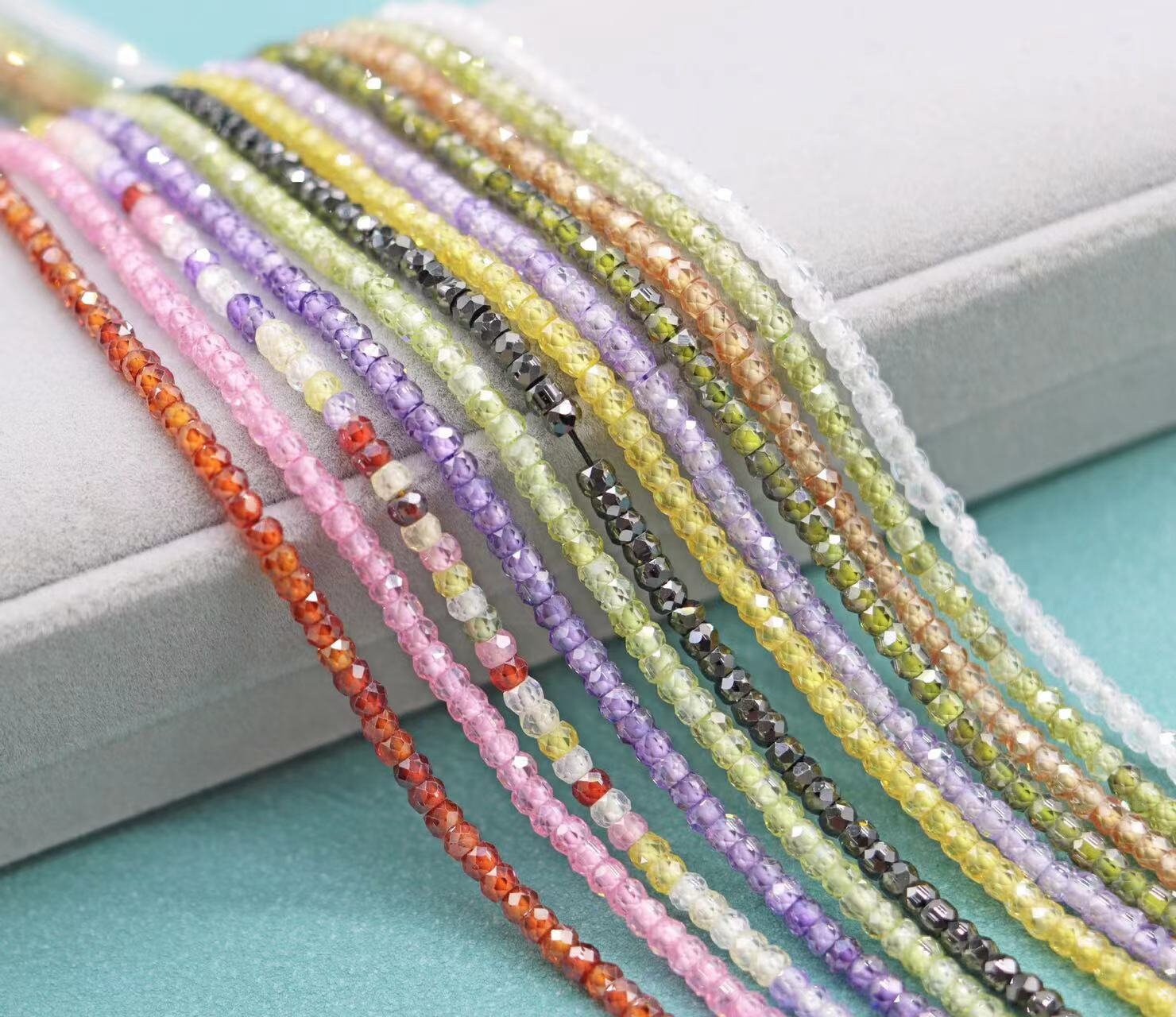 2x3mm Small Size Faceted Rondelle Zircon Beads,zircon Faceted Beads Bulk Supply,small Size Beads,15 Inches One Starand