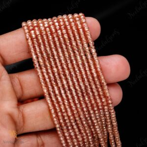 3mm Wine Zircon Faceted Rondelle Beads, Brown Gemstone Micro Cut Beads, Aaa Quality Natural Zircon For Jewelry Making, 13 Inch Strand
