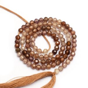AAA+ Brown Zircon Rondelle 3mm-4mm Faceted Beads | 13" Strand | Natural Multi Zircon Semi Precious Gemstone Loose Beads for Jewelry Making