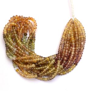 AAA+ Multi Brown Zircon Gemstone 4.50mm-5mm Faceted Rondelle Beads | 16inch Strand