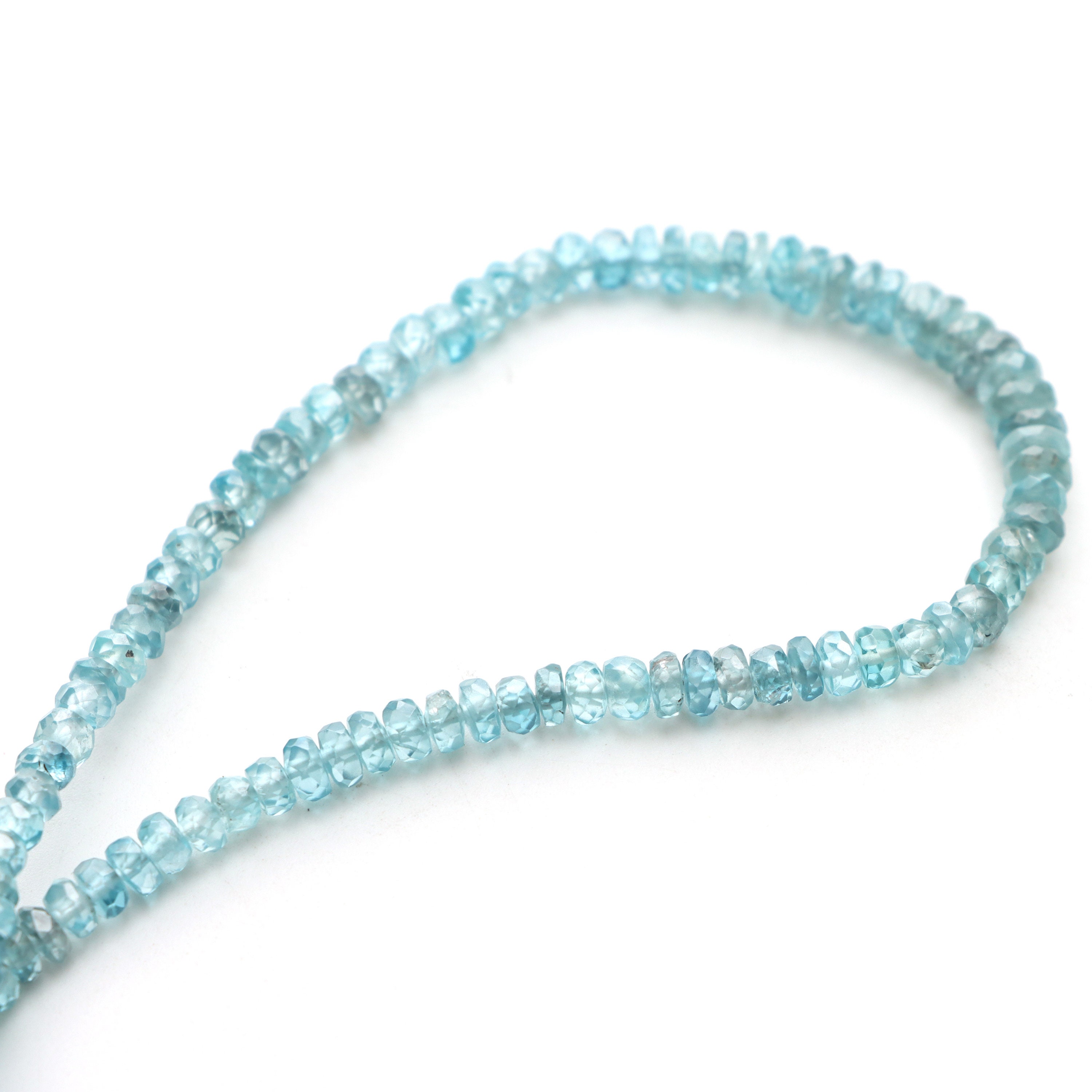 Blue Zircon Faceted Rondelle Beads, 3 To 4.5mm, Zircon Jewelry Making Beads, 11 Inches Full Strand, Price Per Strand Blue Zircon Faceted Rondelle Beads, 3 To 4.5mm, Zircon Jewelry Making Beads, 11 Inches Full Strand, Price Per Strand