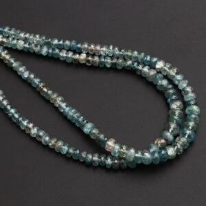 Blue Zircon Faceted Roundel Beads, 3 Mm To 7 Mm, Blue Zircon Faceted Beads - Gem Quality , 8 Inch / 18 Inch Full Strand, Price Per Strand