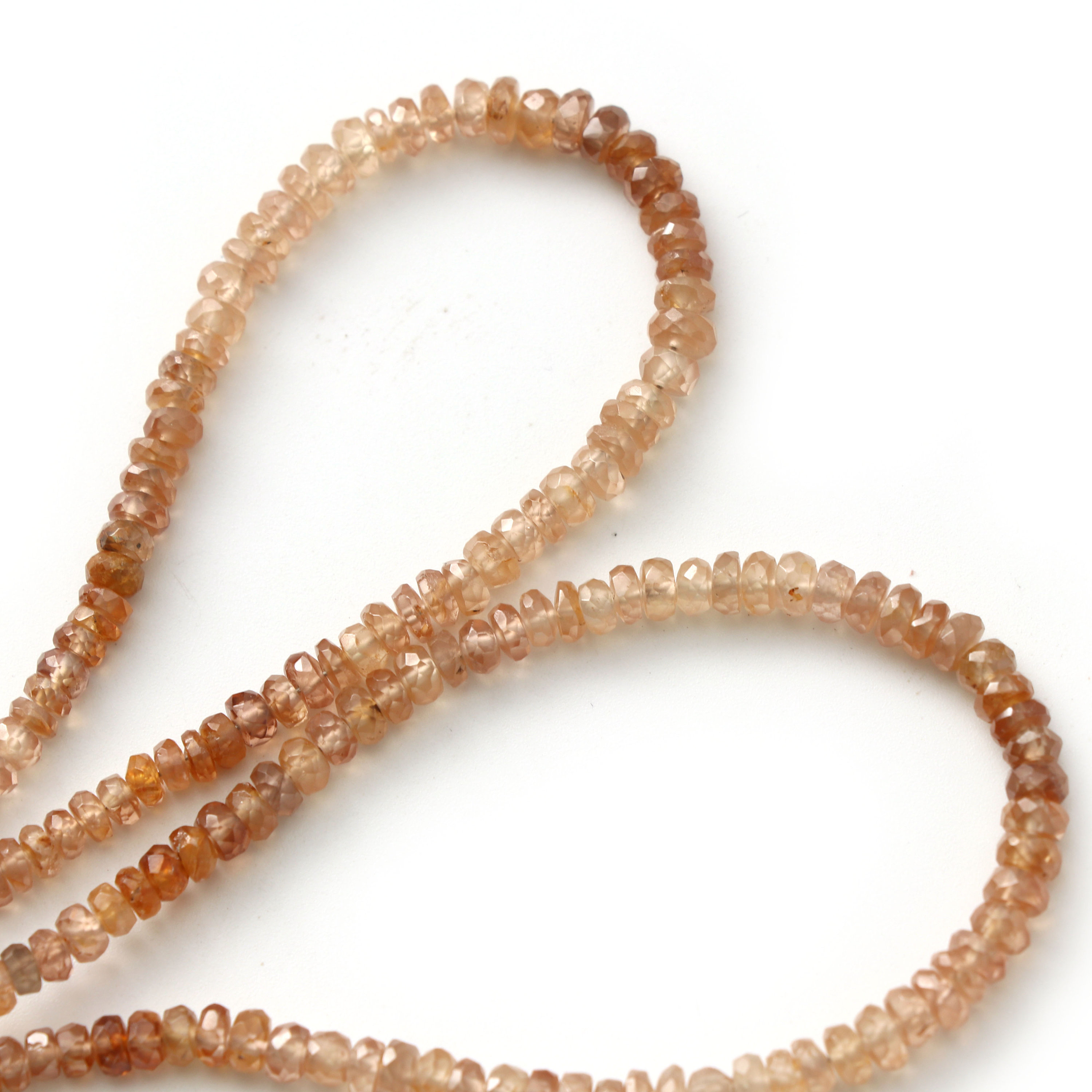 Brown Zircon Faceted Roundelle Beads, 2.5 Mm To 4 Mm / Zircon Faceted Beads -gem Quality , 8 Inch 16 Inch Full Strand, Price Per Strand