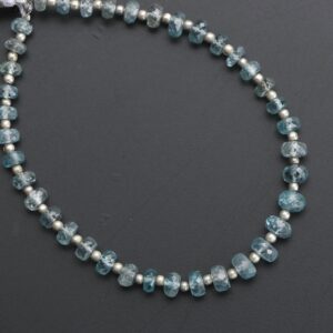 Genuine Natural Blue Zircon Rondelle Beads, Blue Zircon, Blue Zircon Faceted Beads, Zircon Rondelle Beads, 8 Inch, Price Per Strand
