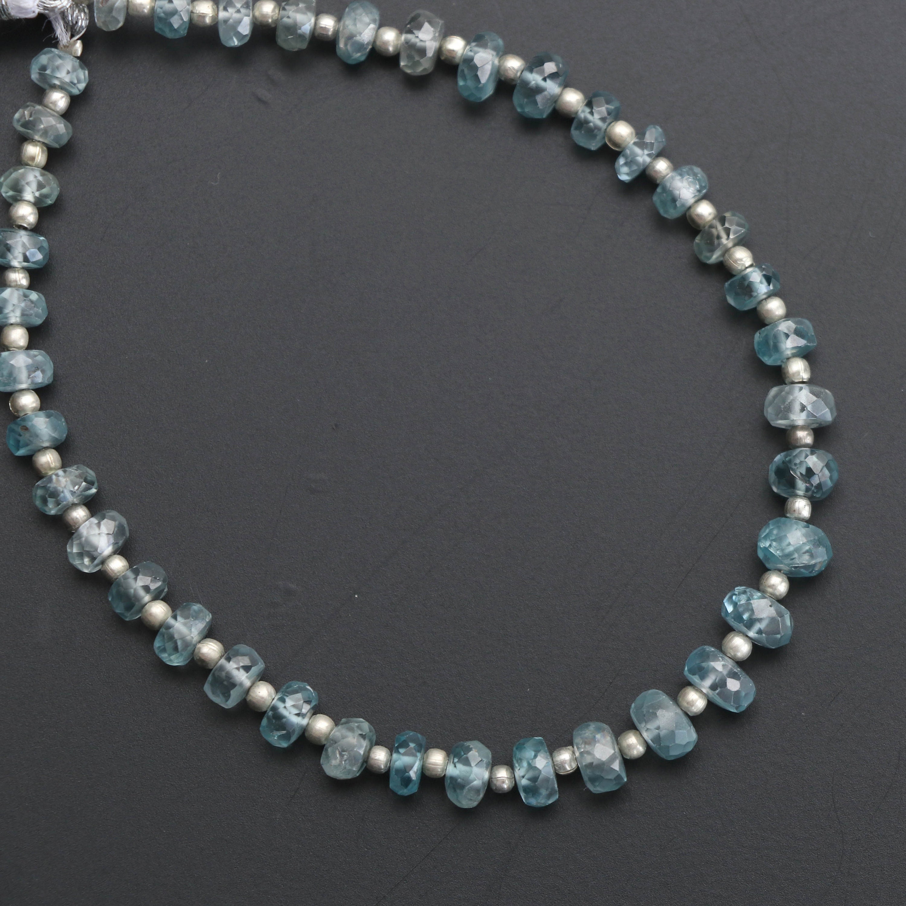 Genuine Natural Blue Zircon Rondelle Beads, Blue Zircon, Blue Zircon Faceted Beads, Zircon Rondelle Beads, 8 Inch, Price Per Strand