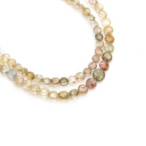 Golden Zircon Faceted Coin Beads, Natural Yellow Zircon Round Flat Gemstone Beads, Sparkling Coin Cut Beads For Fine Jewelry Making Beads