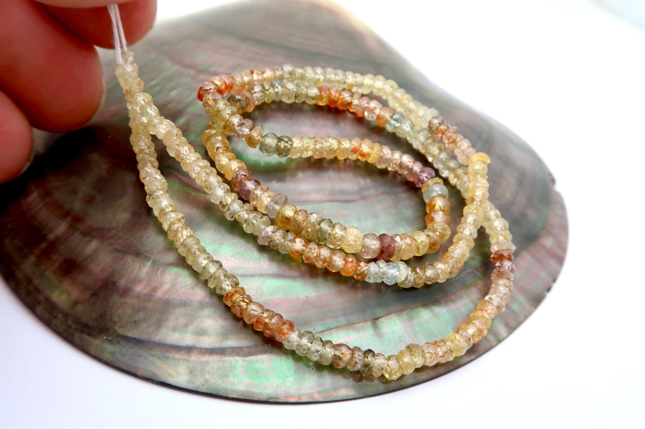 Gorgeous All New Multi Color Aaaaa Rare Vietnam Faceted Rondelle Zircon Beads - 76.80 Cts - 17.00" Full Strand Gorgeous All New Multi Color Aaaaa Rare Vietnam Faceted Rondelle Zircon Beads - 76.80 Cts - 17.00" Full Strand