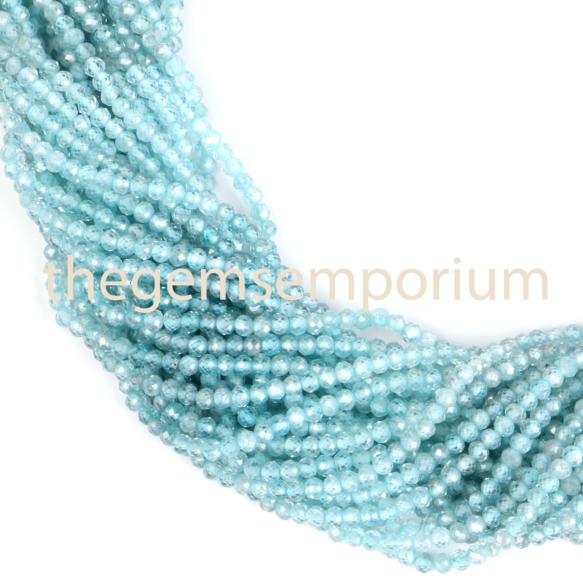 High Quality Blue Zircon Faceted Rondelle Beads, Blue Zircon 2-3mm Faceted Beads, Blue Zircon Rondelle Beads,zircon Beads For Jewelry Making