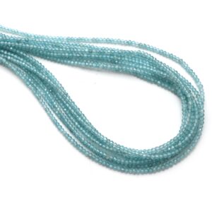Natural Blue Zircon Micro Faceted Rondelle Beads, 2.5 Mm, Blue Zircon Faceted Beads, 18 Inch Full Strand, Price Per Strand