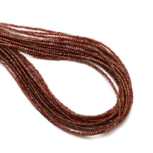 Natural Brown Zircon Micro Faceted Rondelle Beads, 2 Mm, Brown Zircon Rondelle Beads, 18 Inch Full Strand, Price Per Strand