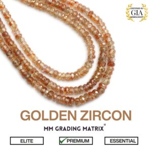Natural Golden Zircon Faceted Rondelle Beads, 3 Mm - 5 Mm, Golden Zircon Faceted Beads, Zircon Gemstone Beads For Jewelry Making, Strand 18"
