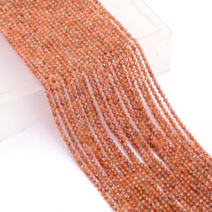 Natural Red Zircon Rondelle 2mm-2.5mm Micro Faceted Beads , 13inch Strand , Aaa+ Red Zircon Semi Precious Gemstone Loose Beads For Jewelry