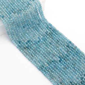 RARE FIND AAA+ Blue Zircon 4mm Rondelle Faceted Beads | 13inch Strand | Natural Multi Blue Zircon Precious Gemstone Loose Beads for Jewelry